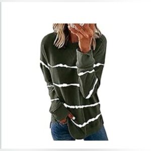 Women's Fall Long Sleeve CrewNeck Sweatshirt SideSplit TunicTop CasualColorBlock